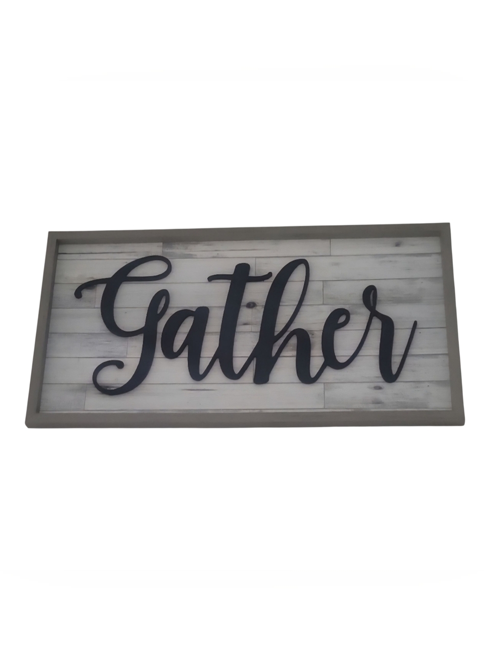 Gather Script Wall Sign - Black on White